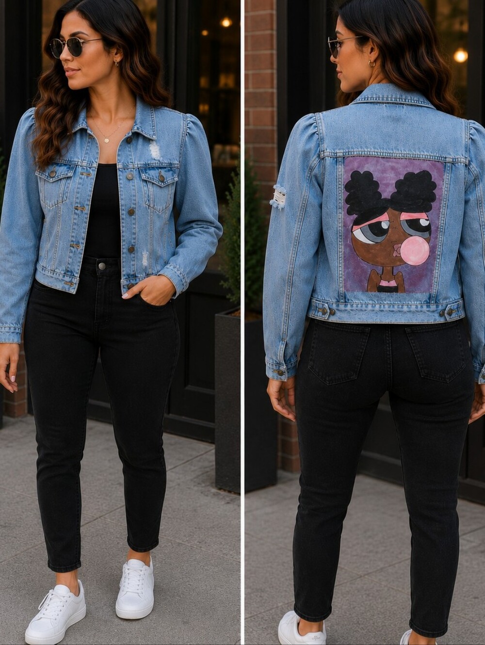 DENIM JACKET BACK PANTING 💙